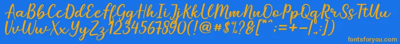 Mareline Font – Orange Fonts on Blue Background