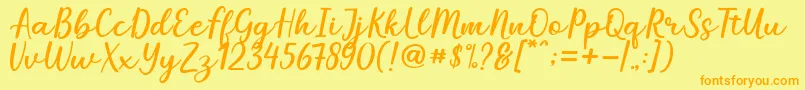 Mareline Font – Orange Fonts on Yellow Background