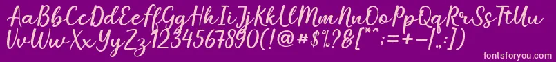 Mareline Font – Pink Fonts on Purple Background