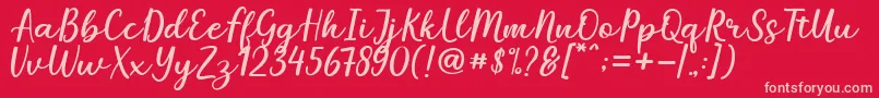 Mareline Font – Pink Fonts on Red Background