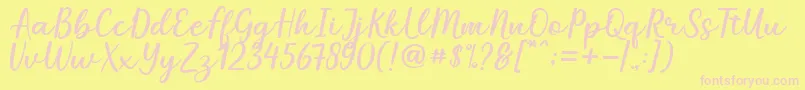 Mareline Font – Pink Fonts on Yellow Background