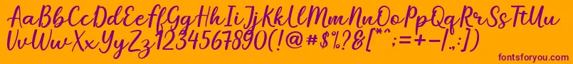 Mareline Font – Purple Fonts on Orange Background