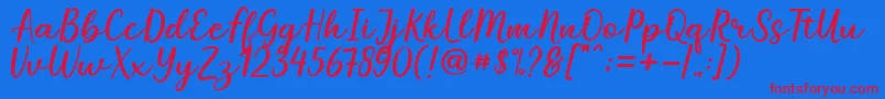 Mareline Font – Red Fonts on Blue Background