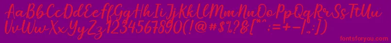 Mareline Font – Red Fonts on Purple Background