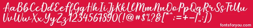 Mareline Font – White Fonts on Red Background