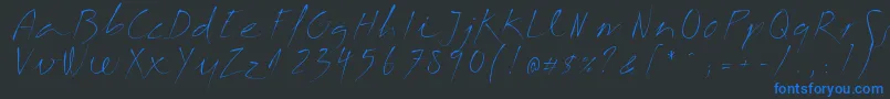 フォントMargalida Font – 黒い背景に青い文字