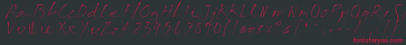 フォントMargalida Font – 黒い背景に赤い文字