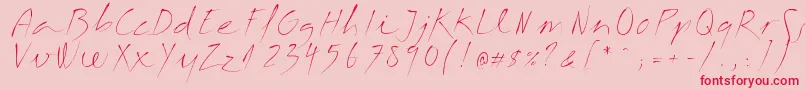 フォントMargalida Font – ピンクの背景に赤い文字