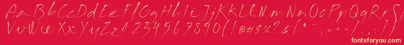 フォントMargalida Font – 黄色の文字、赤い背景