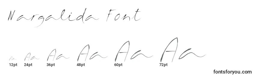 Размеры шрифта Margalida Font