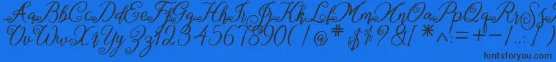 marganbetan Font – Black Fonts on Blue Background