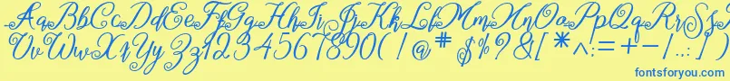 marganbetan Font – Blue Fonts on Yellow Background