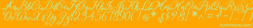 marganbetan Font – Green Fonts on Orange Background