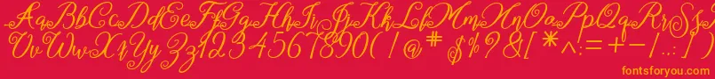 marganbetan Font – Orange Fonts on Red Background