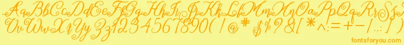 marganbetan Font – Orange Fonts on Yellow Background