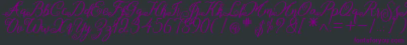 marganbetan-Schriftart – Violette Schriften auf schwarzem Hintergrund