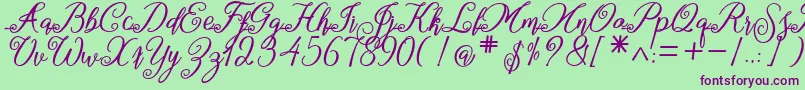 marganbetan Font – Purple Fonts on Green Background