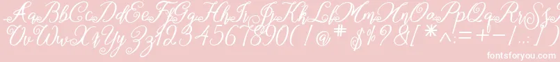 marganbetan-Schriftart – Weiße Schriften auf rosa Hintergrund