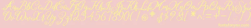 marganbetan Font – Yellow Fonts on Pink Background