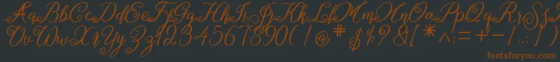 marganbetan-fontti – ruskeat fontit mustalla taustalla
