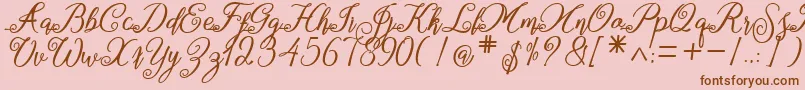 marganbetan Font – Brown Fonts on Pink Background