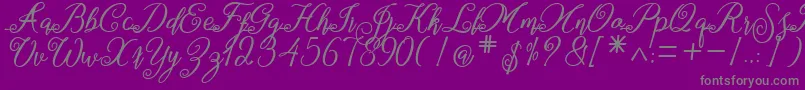 marganbetan-Schriftart – Graue Schriften auf violettem Hintergrund