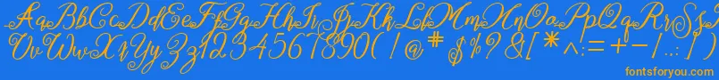 marganbetan Font – Orange Fonts on Blue Background