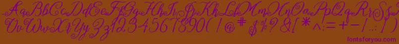 marganbetan Font – Purple Fonts on Brown Background