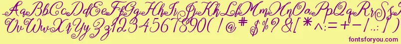 Weitere Informationen zur marganbetan-Schriftart marganbetan-Schriftart – Violette Schriften auf gelbem Hintergrund