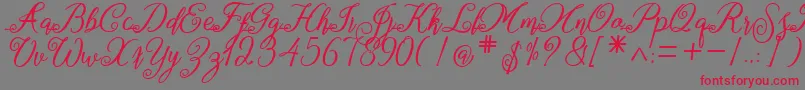 marganbetan Font – Red Fonts on Gray Background