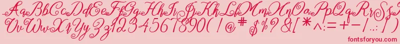 marganbetan-Schriftart – Rote Schriften auf rosa Hintergrund