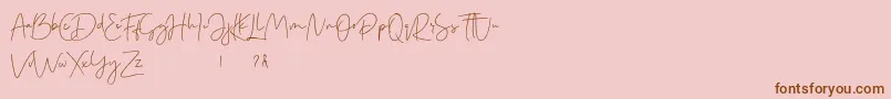 margareth demo-Schriftart – Braune Schriften auf rosa Hintergrund
