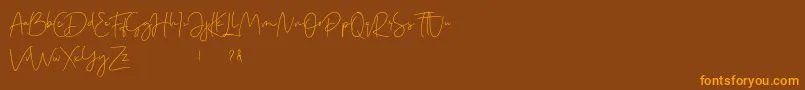 Шрифт margareth demo – оранжевые шрифты на коричневом фоне