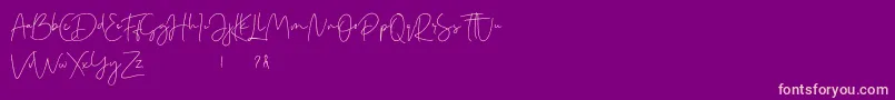margareth demo-Schriftart – Rosa Schriften auf violettem Hintergrund