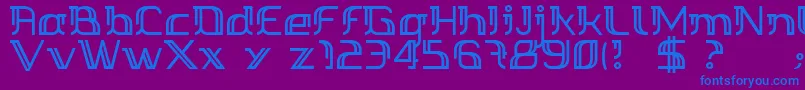 Margarette01-fontti – siniset fontit violetilla taustalla