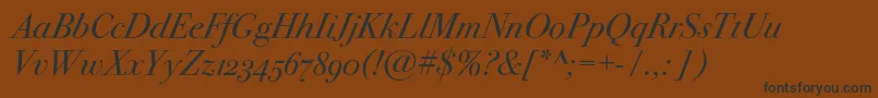 Bodoni72oscItalic Font – Black Fonts on Brown Background