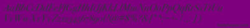 Bodoni72oscItalic-Schriftart – Schwarze Schriften auf violettem Hintergrund