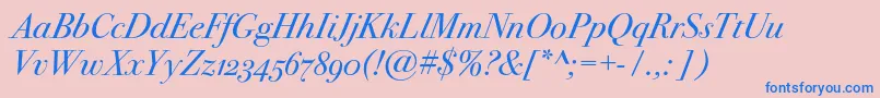 Bodoni72oscItalic Font – Blue Fonts on Pink Background