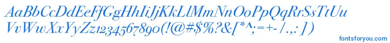 Bodoni72oscItalic Font – Blue Fonts on White Background