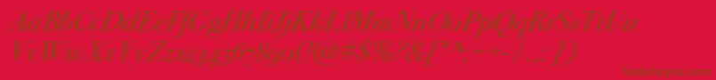 Bodoni72oscItalic Font – Brown Fonts on Red Background