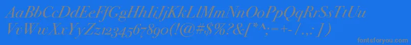 Bodoni72oscItalic Font – Gray Fonts on Blue Background