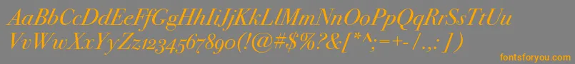 Bodoni72oscItalic Font – Orange Fonts on Gray Background