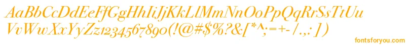 Bodoni72oscItalic Font – Orange Fonts on White Background