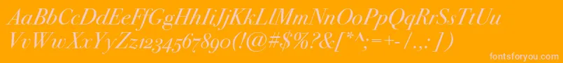 Bodoni72oscItalic Font – Pink Fonts on Orange Background