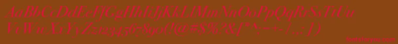 Шрифт Bodoni72oscItalic – красные шрифты на коричневом фоне
