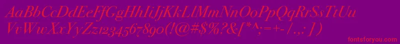 fuente Bodoni72oscItalic – Fuentes Rojas Sobre Fondo Morado