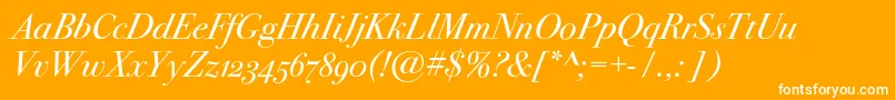 Bodoni72oscItalic Font – White Fonts on Orange Background