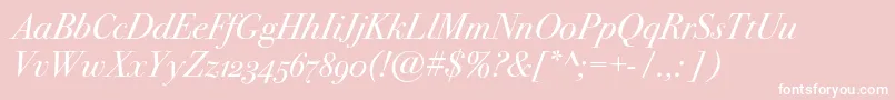 Bodoni72oscItalic Font – White Fonts on Pink Background