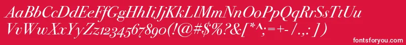 More about Bodoni72oscItalic Font Bodoni72oscItalic Font – White Fonts on Red Background