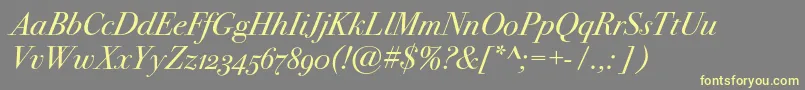 Bodoni72oscItalic Font – Yellow Fonts on Gray Background